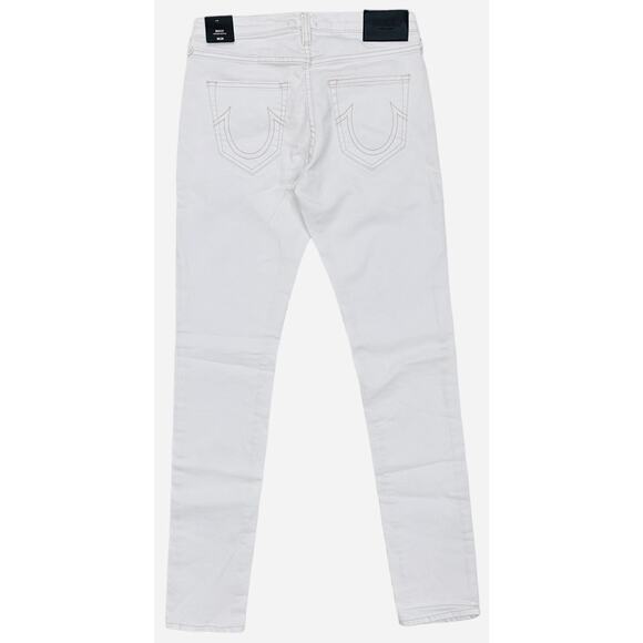 True Religion Men's Rocco Renegade Relaxed Skinny Fit Stretch White Jeans - Picture 2 of 9